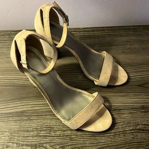 Tan block heels